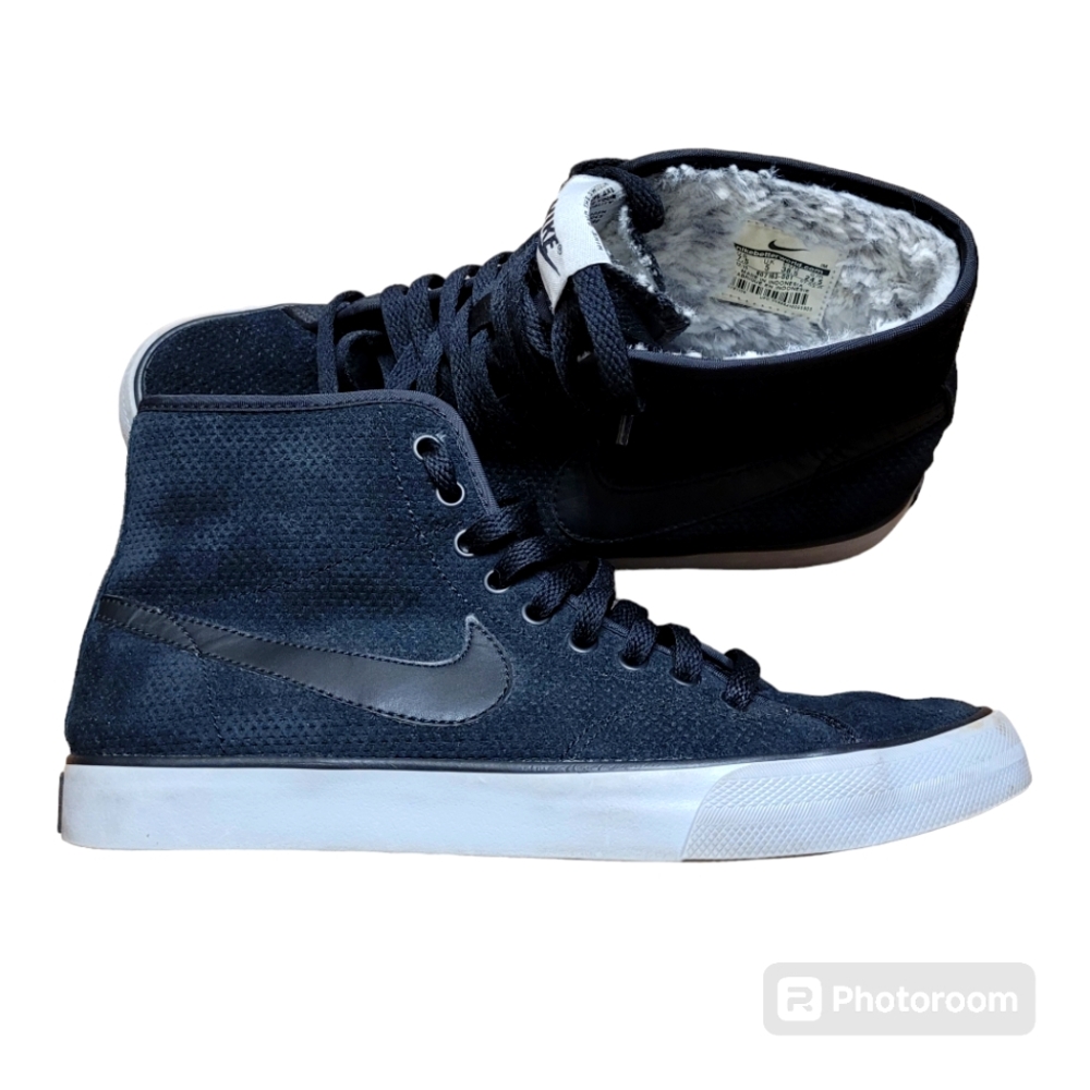 Women's NIKE Primo Court Mid Suede Sneaker Shoes 807163-001 Black Size 7.5